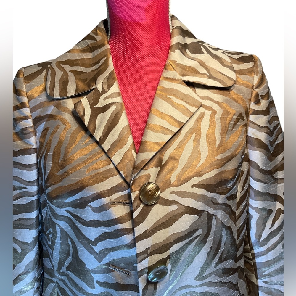 Vintage KASPER Tiger print silk like coat 10P